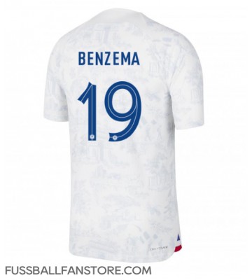 Frankreich Karim Benzema #19 Replik Auswärtstrikot WM 2022 Kurzarm